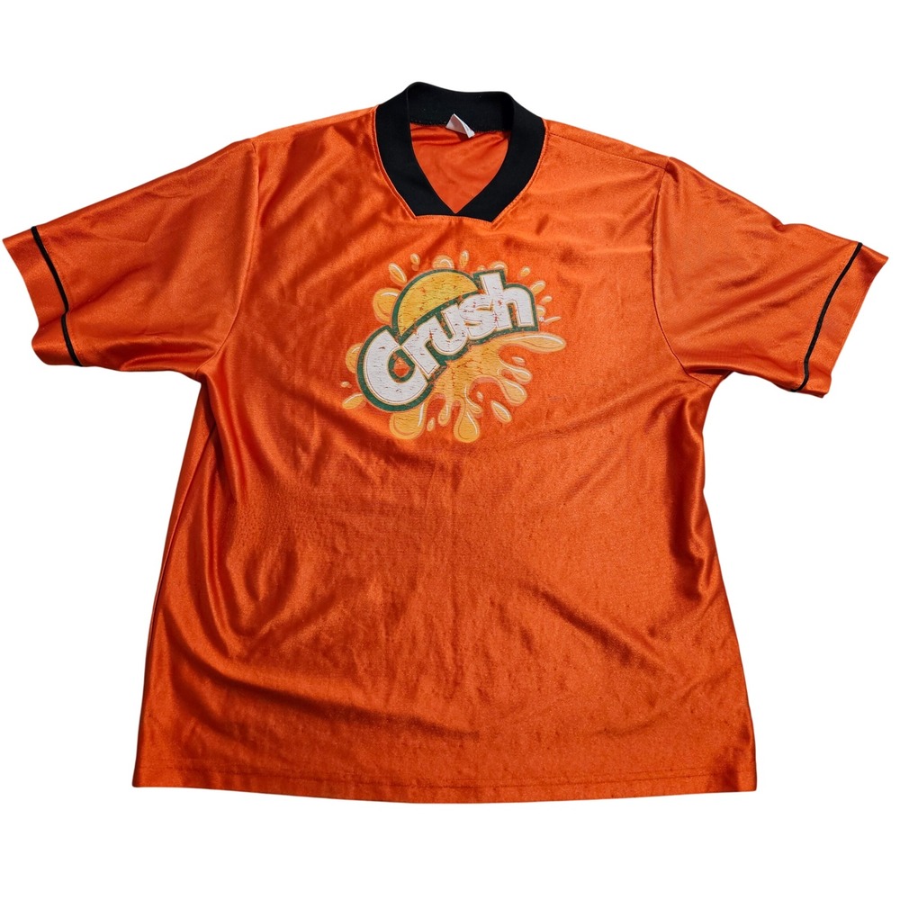 A4 Orange Crush Jersey Large Orange Graphic V-Neck Mesh Short Sleeve